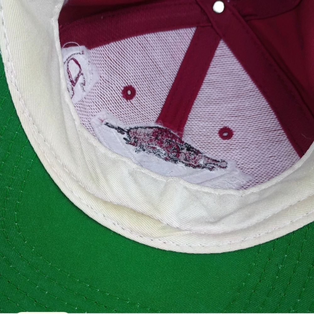 Arkansas Razorback Falcon Headwear Embroidered Logo Cap Hat Adjustable Strap. - Picture 9 of 12